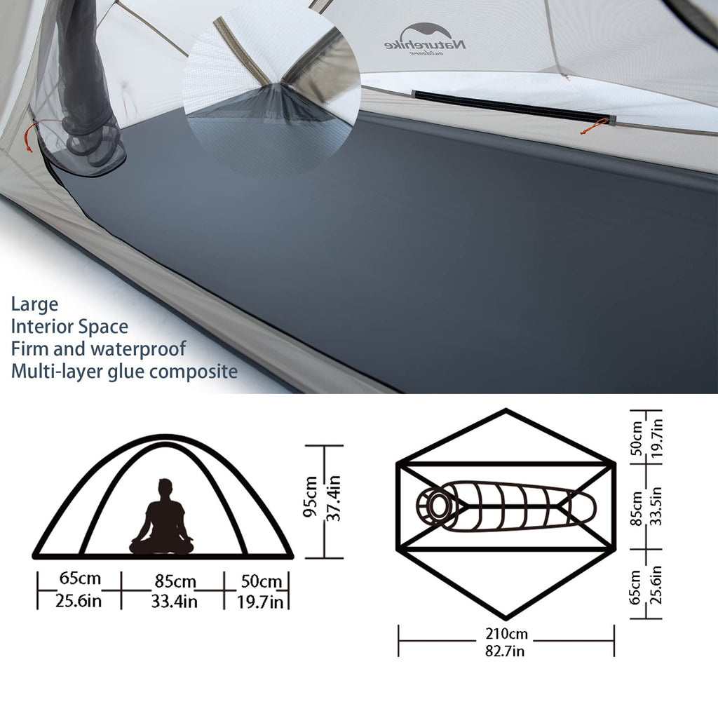 Naturehike VIK 1/2 Person Ultralight Backpacking Tent, Ultralight Tent for 1 Per, view 4