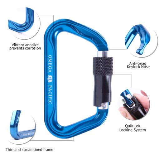Omega Pacific Standard D Aluminum Keylock Quik-Lok Carabiner, view 6