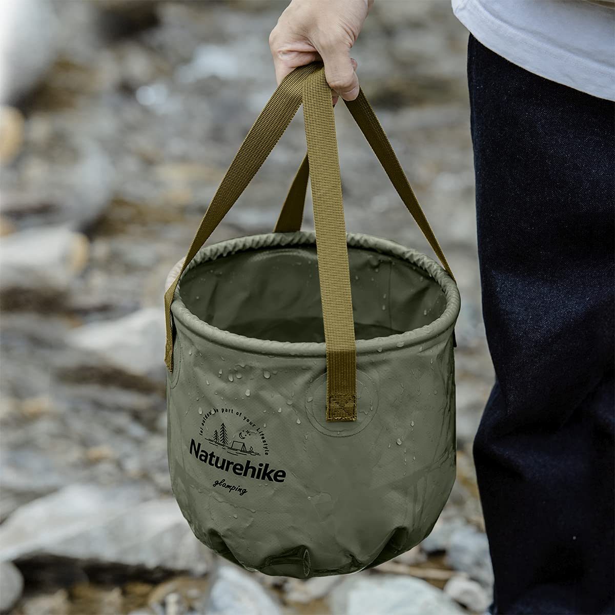 Naturehike Collapsible Bucket, Folding Bucket Wash Basin with Handle, Portable W