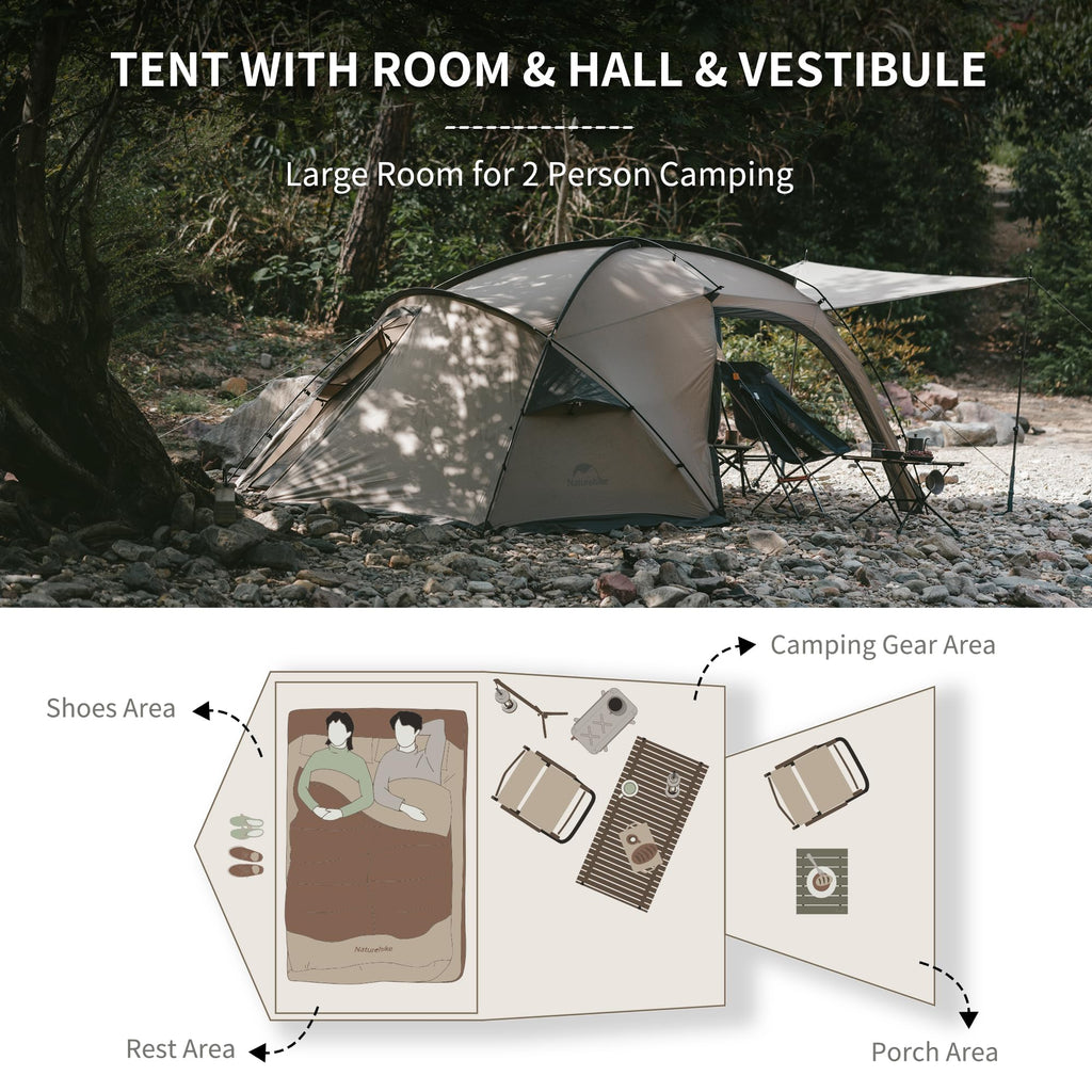 Naturehike Massif Hot Tent with Stove Jack, 4 Season Tent, 2-4 Person Camping Te, view 3