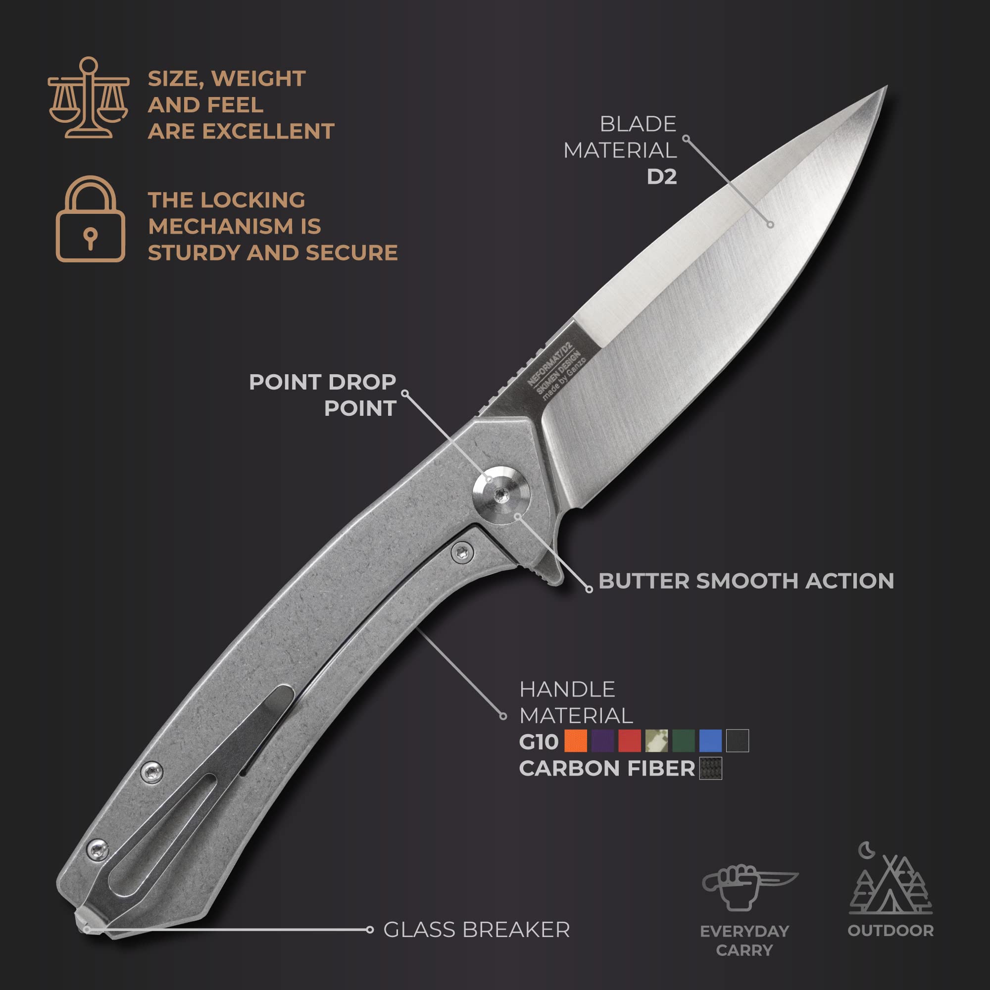 Firebird GANZO Adimanti Skimen Pocket Folding Knife