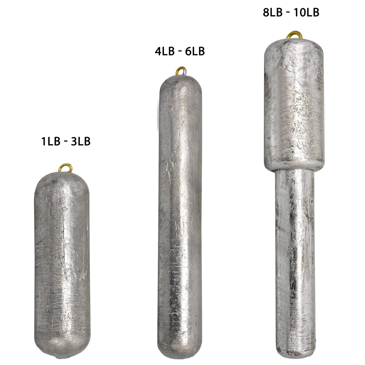 Deep Drop Weights - Offshore Fishing (Uncoated, 3 lbs)