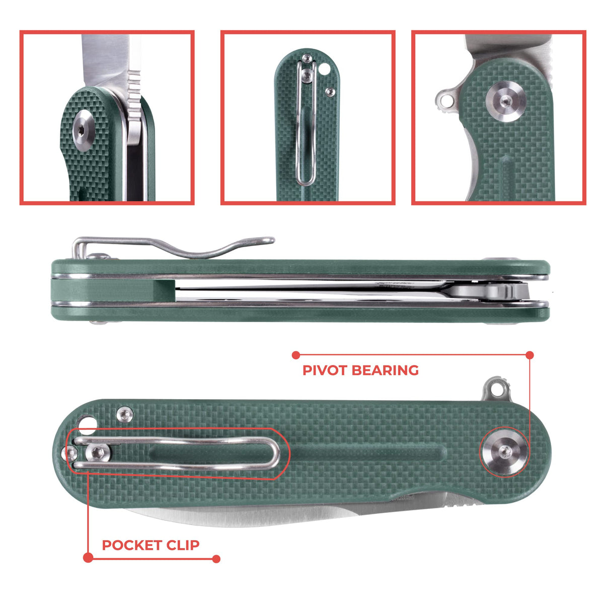Firebird GANZO FH922-GB Pocket Folding Knife D2 Steel Blade