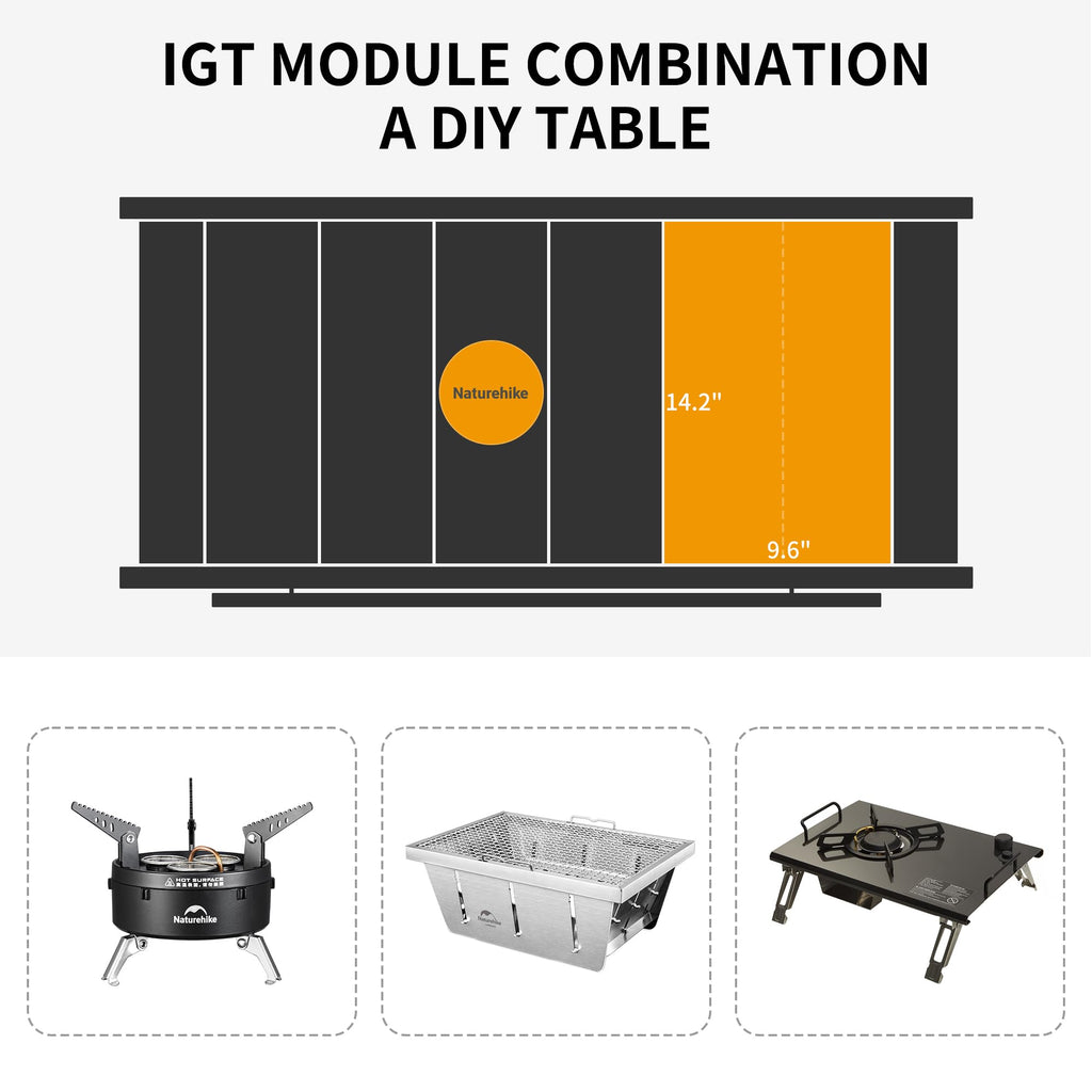 Naturehike Folding IGT Camping Table, Portable Outdoor IGT Cook System, Ultralig, view 3
