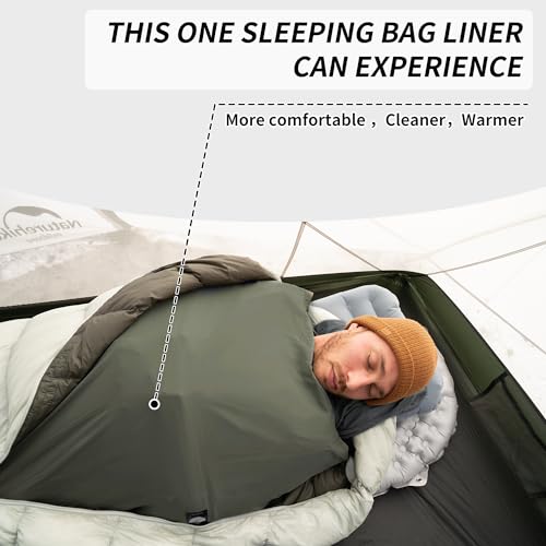Naturehike 4.5oz Ultralight Washable Sleeping Bag Liner, Lightweight Adult Sleep