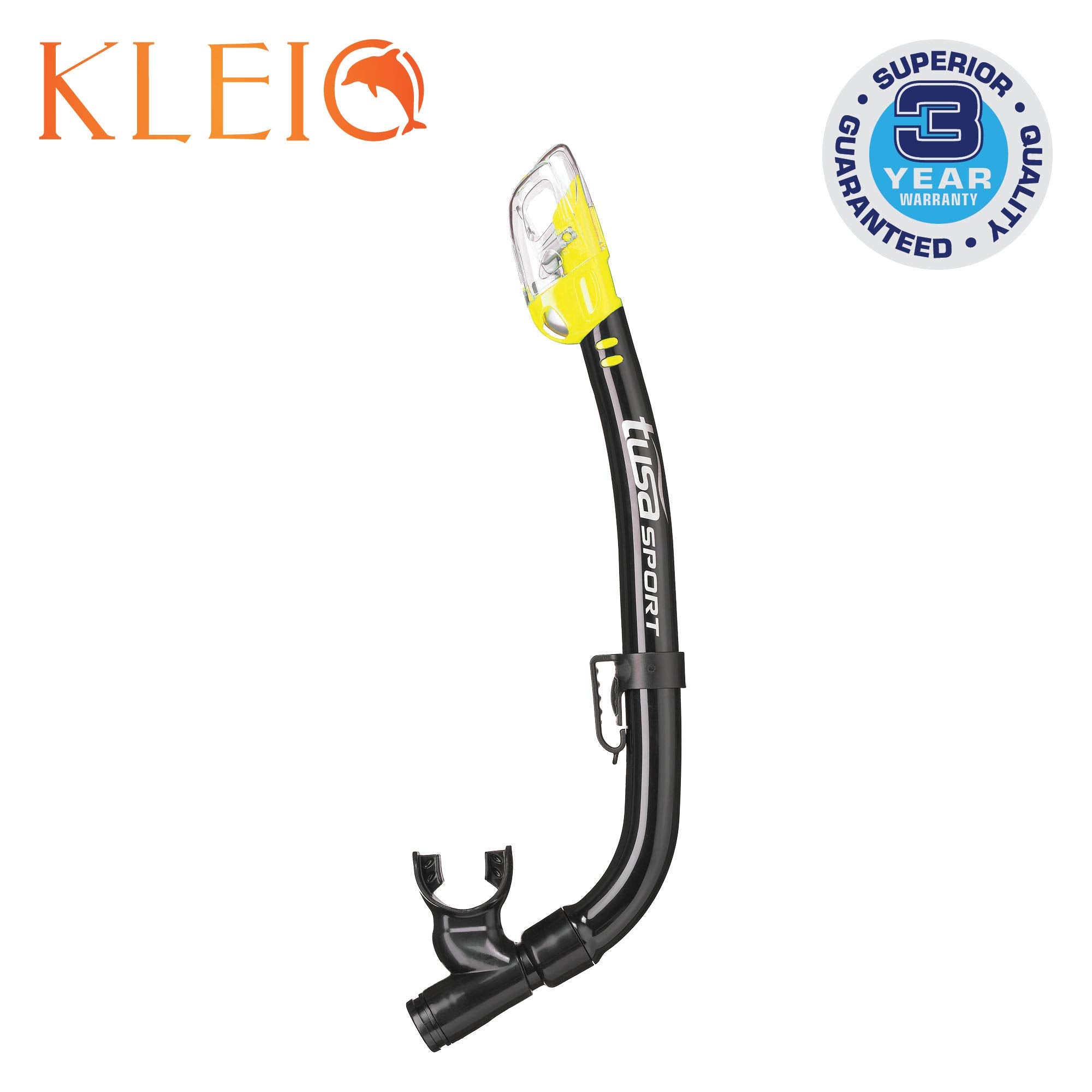 TUSA Sport Youth Mini-Kleio Mask and Dry Snorkel Combo Set, Black/Flash Yellow,