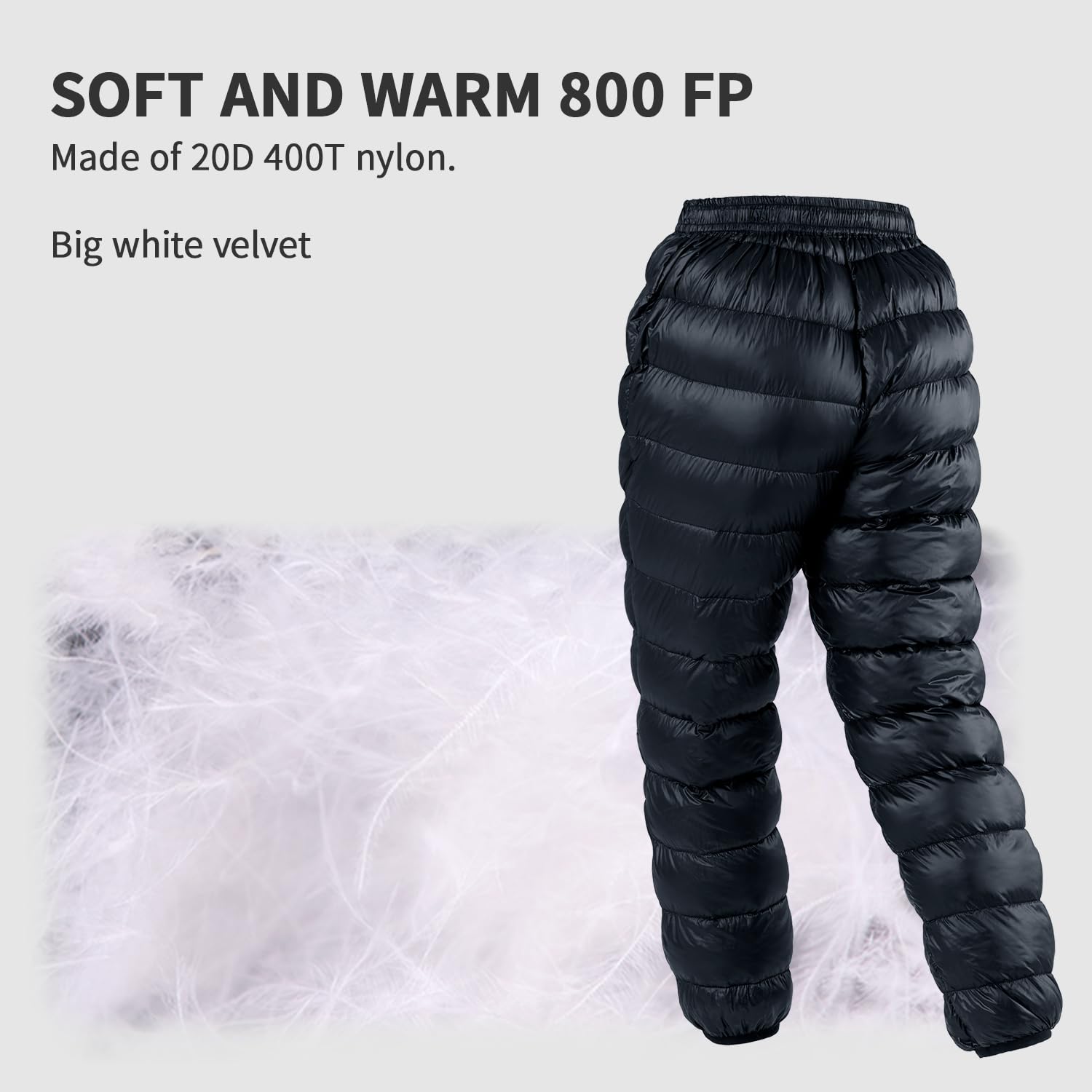 Naturehike DW Down Pants, Men's Women's Pants for Winter, 800FP Warm Windproof P