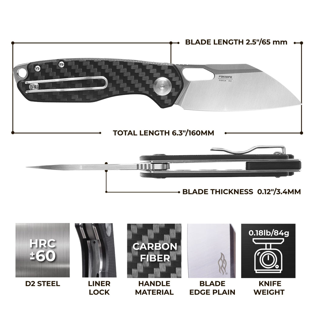 Firebird GANZO FH924-CF Ball Bearing Pocket Folding Knife, view 2