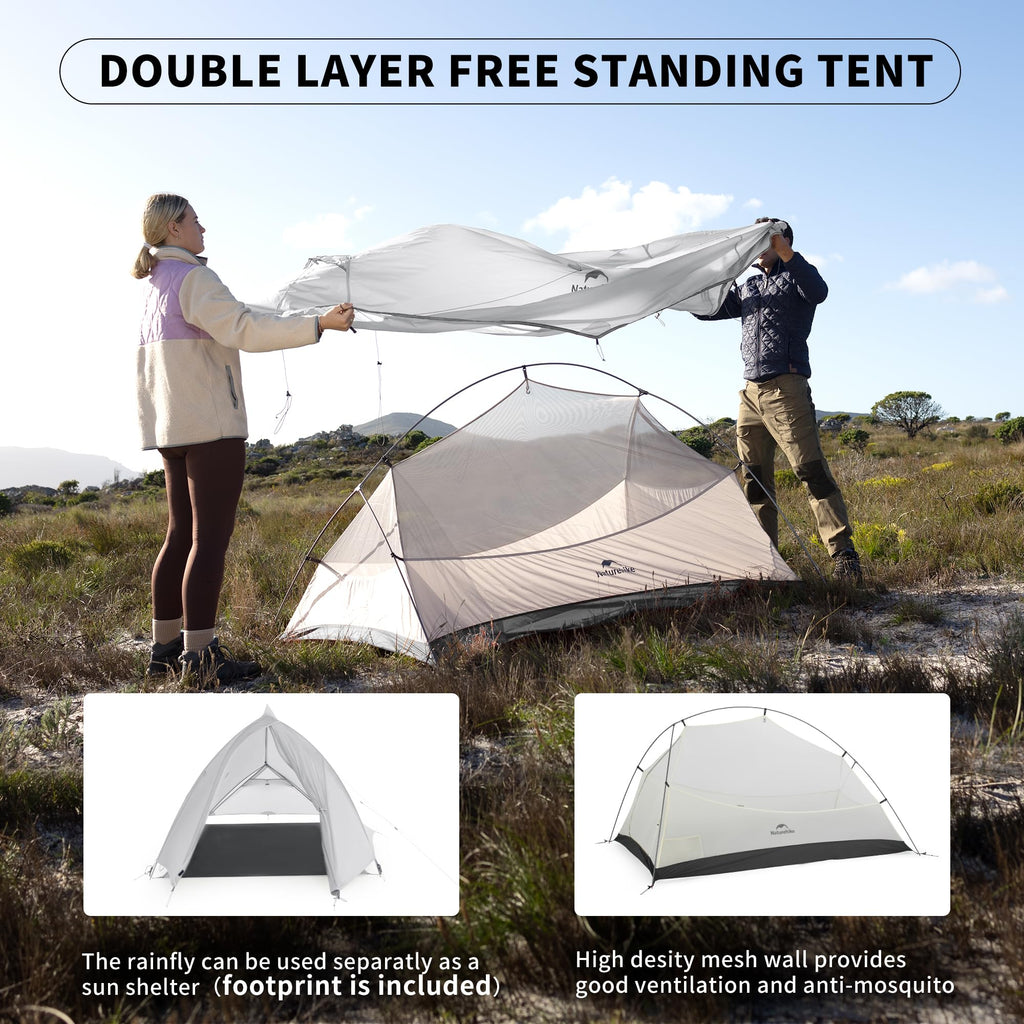 Naturehike Cloud UP UL 2 Person Backpacking Tent, Double Layer Two Person Tent w, view 7
