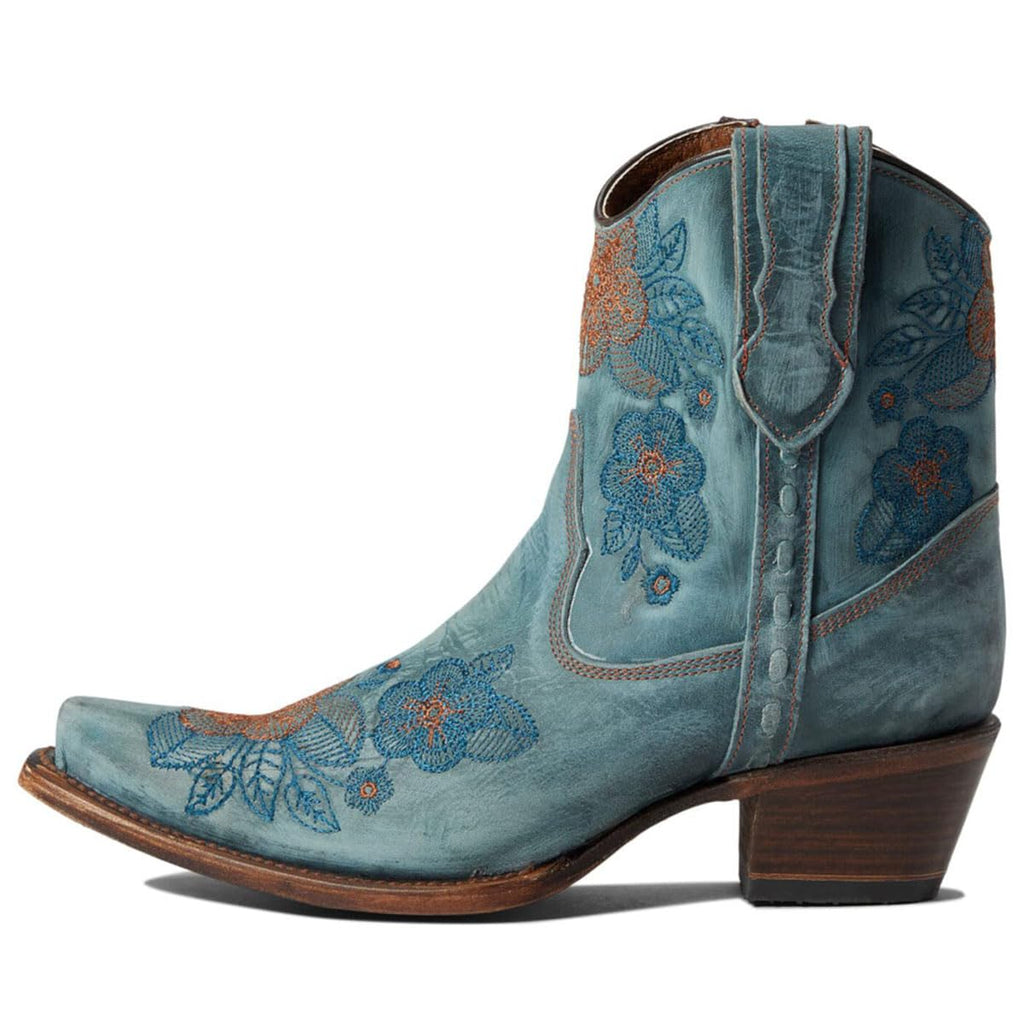 CORRAL LD BLUE JEAN FLOWERED EMBROIDERY ANKLE BOOT, Size: 8.5, Width: M (L5874-M, view 4