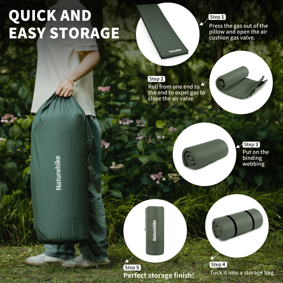 Naturehike 4"/10cm Ultra Thick Foam Self Inflating Sleeping Pad, R9.5 Patchwork