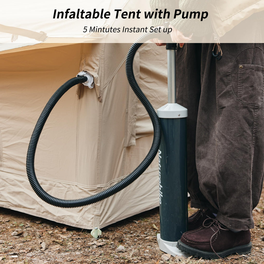 Naturehike Inflatable Tent House for Camping, Breathable Cotton Glamping Tent wi, view 3