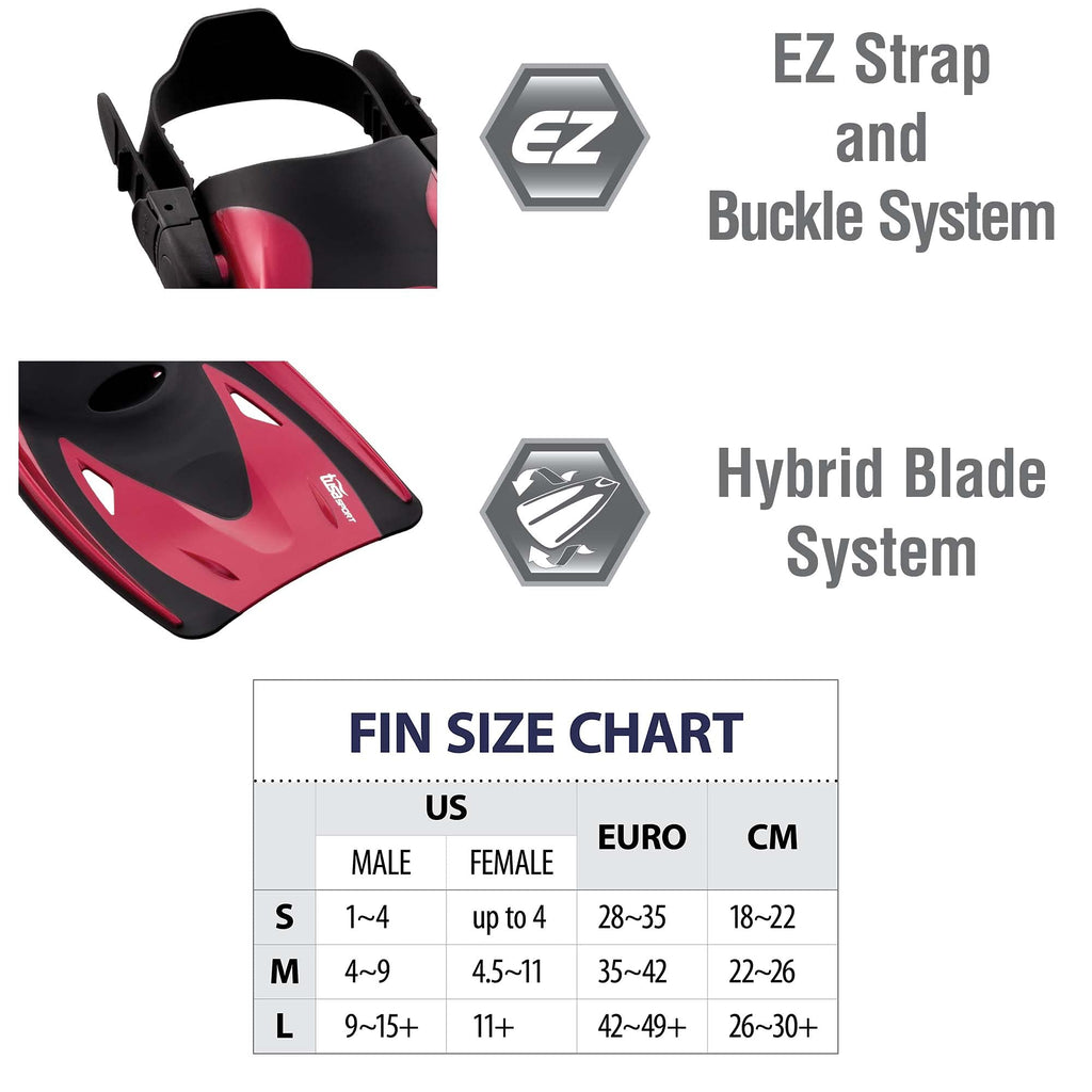 TUSA Sport Adult Black Series Visio Tri-Ex Mask, Dry Snorkel, and Fins Travel Se, view 3