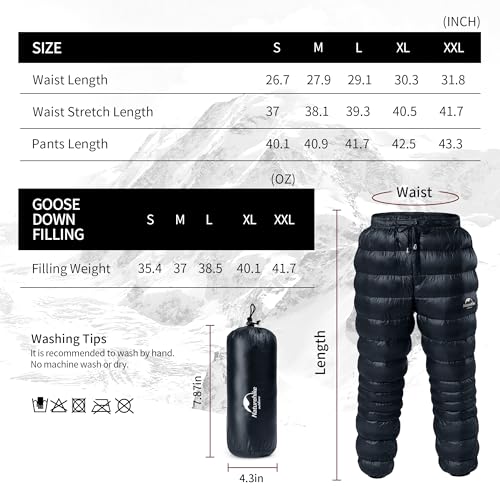 Naturehike DW Down Pants, Men's Women's Pants for Winter, 800FP Warm Windproof P, view 2