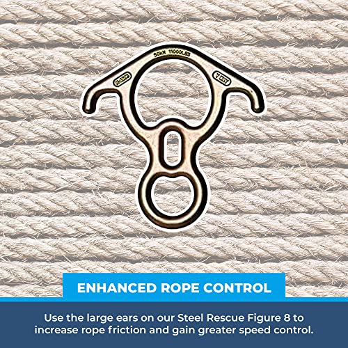 Rock-N-Rescue Steel Rescue 8 with Ears | High-Strength Steel for Controlled Desc, view 4