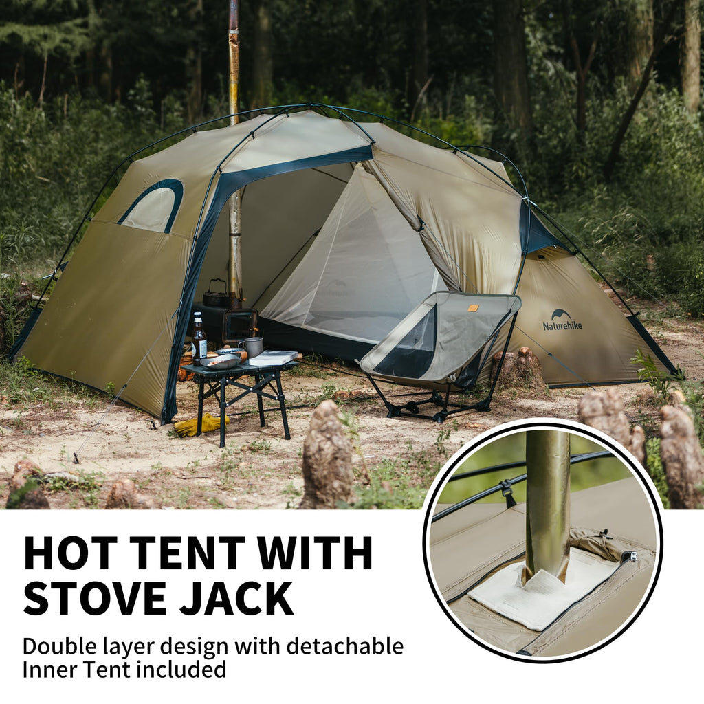 Naturehike Massif Hot Tent with Stove Jack, 4 Season Tent, 1/2/4/6 Person Campin, view 2