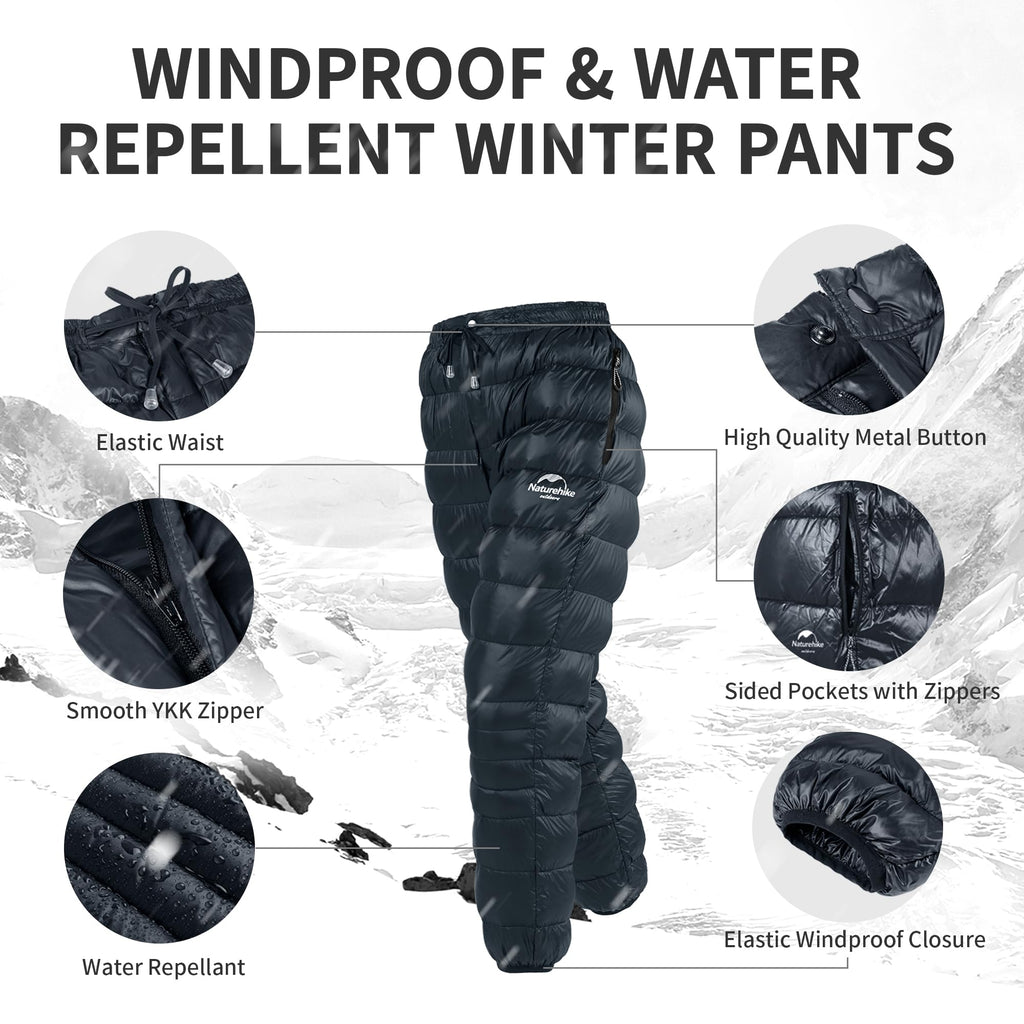 Naturehike DW Down Pants, Men's Women's Pants for Winter, 800FP Warm Windproof P, view 3