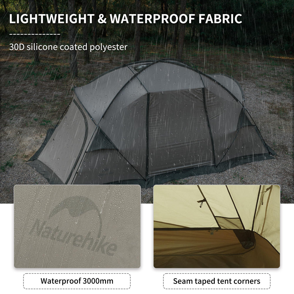 Naturehike Massif Hot Tent with Stove Jack, 4 Season Tent for 2-4 Person, UPF50+, view 7