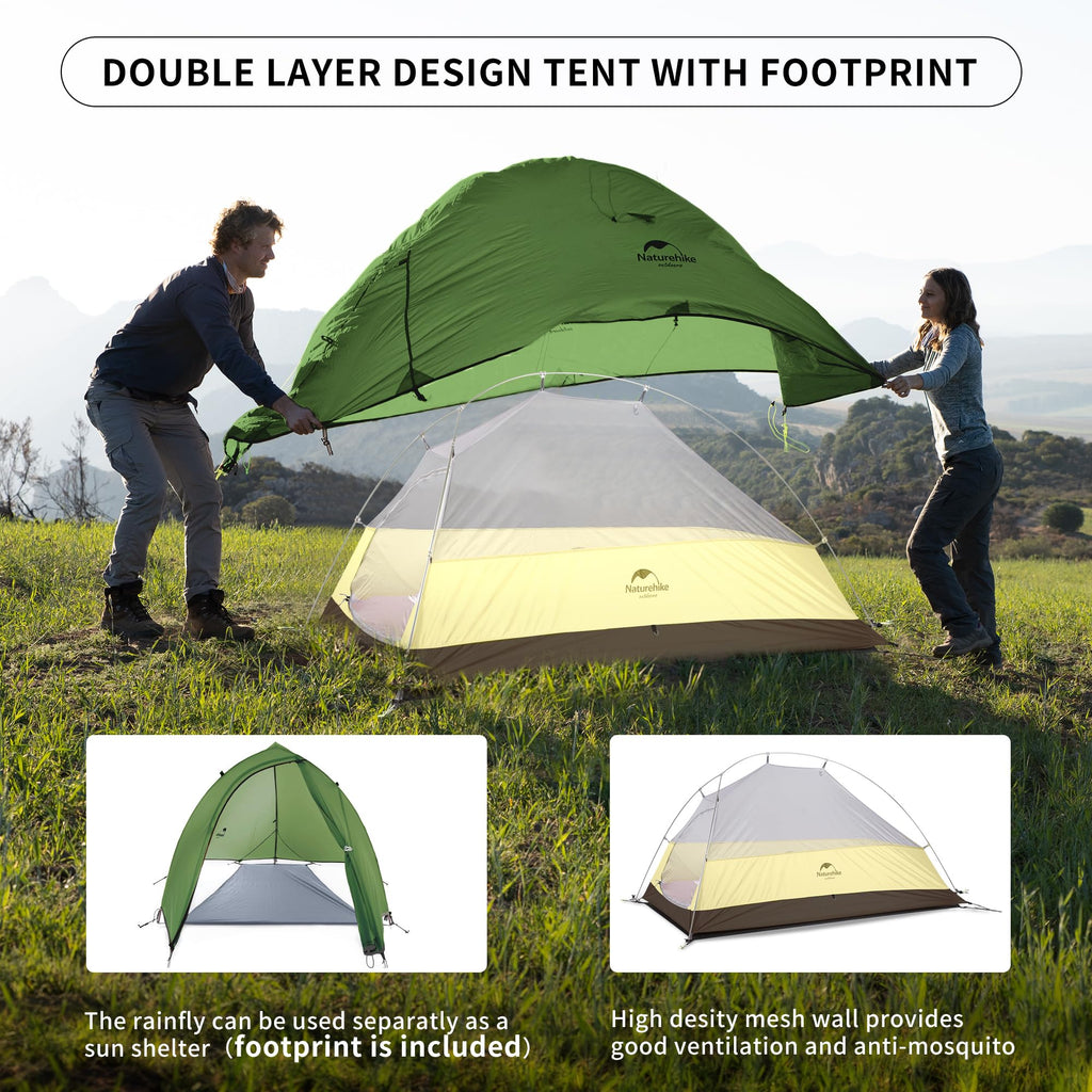 Naturehike Cloud-Up 1 Person Tent Lightweight Backpacking Tent for One Man, Wate, view 3