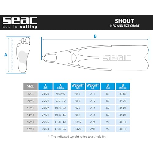 SEAC Shout Adult Long Fins for Scuba Diving, Freediving and Spearfishing, Camo G, view 6