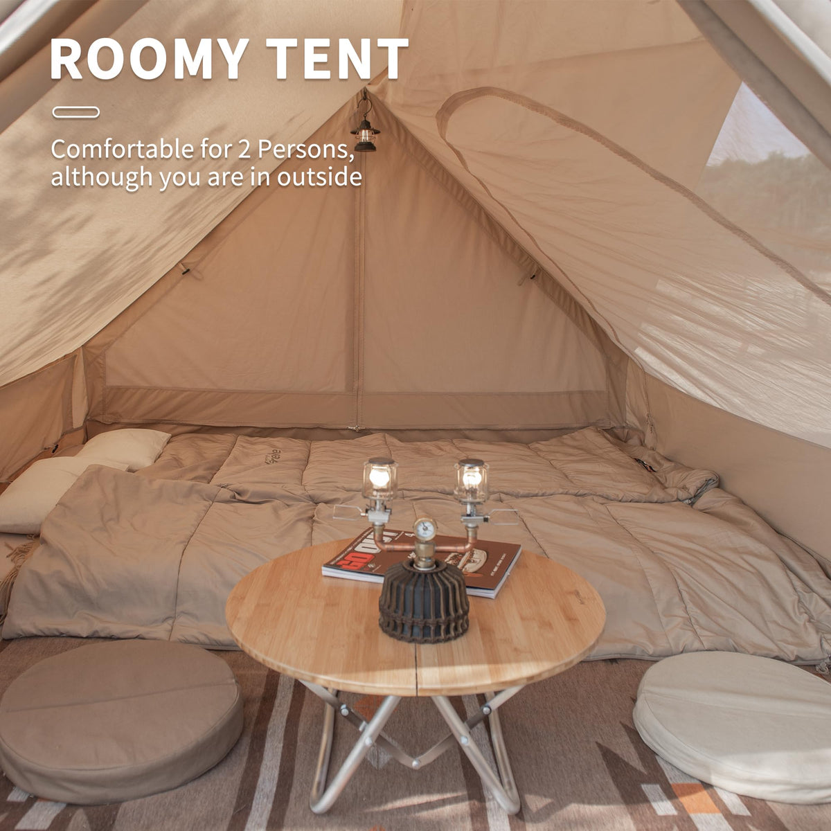 Naturehike Gen 4 Season 2 Person Cabin Tent, Cotton Glamping Tent, Waterproof Wi