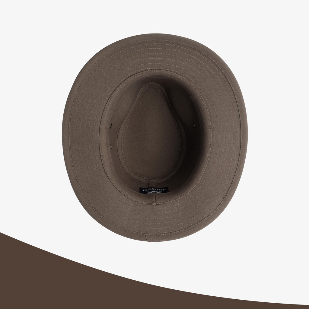 Henschel Men's Outback Crushable Cotton Canvas with Leather Band Hat, Olive, Lar, view 5