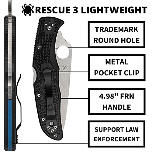 Spyderco Rescue 3 Lightweight Knife with 93mm