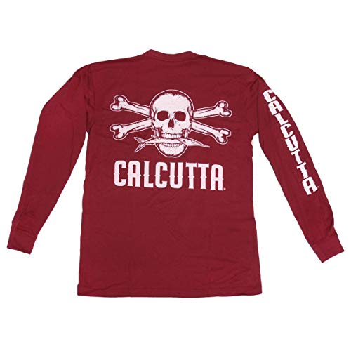 Calcutta Men’s Original Logo Long Sleeve T-Shirt, Chili, XX-Large