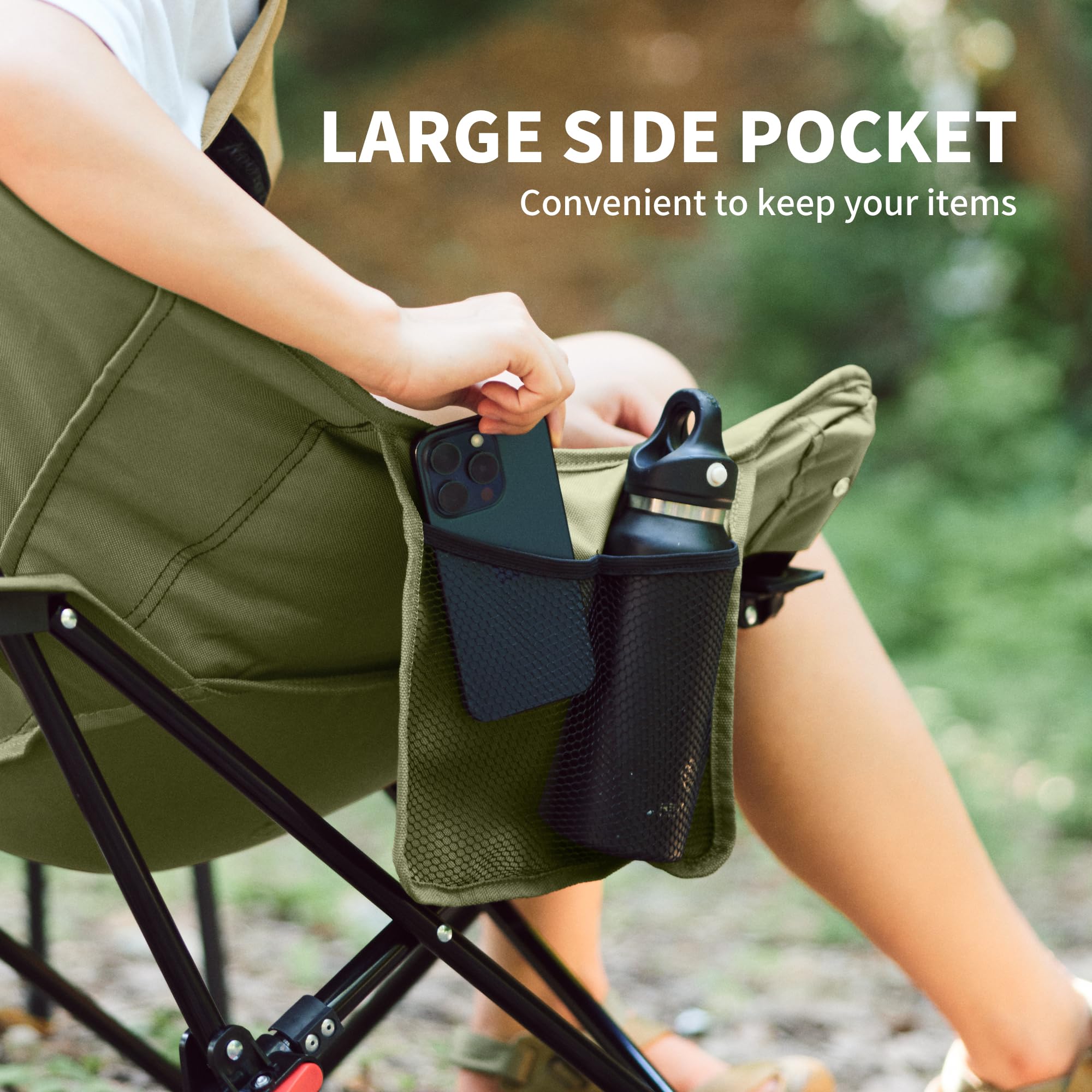 Naturehike Seastar Padded Camping Chair, Oversized 2-Position Adjustable Folding