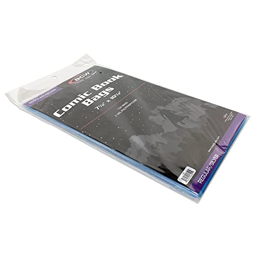 1000 Ct. Silver Comic Book Poly Bags (7 1/8 X 10 1/2 + 1 1/2 Inch Flap), view 4