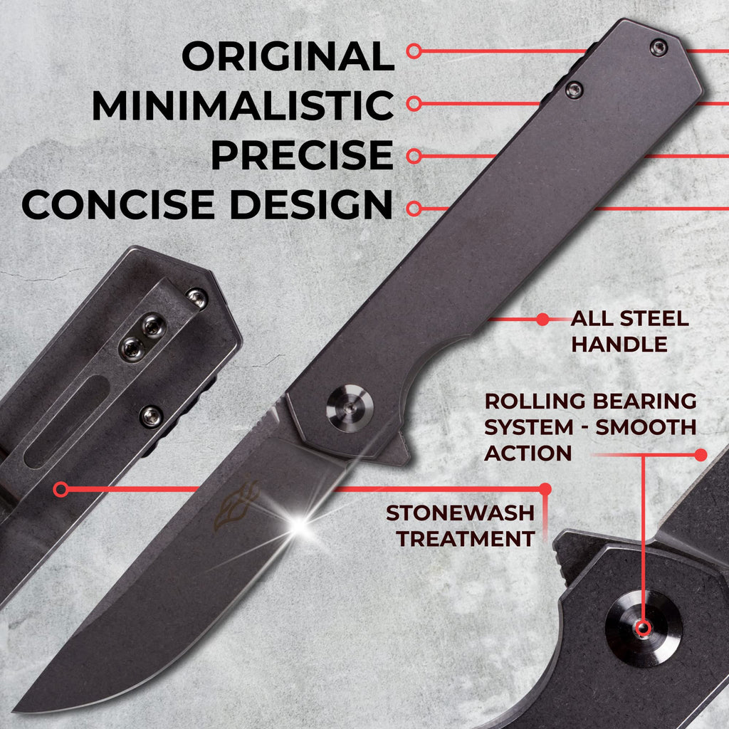 Firebird GANZO FH13-SS Pocket Folding Knife 60HRC D2 Steel, view 6