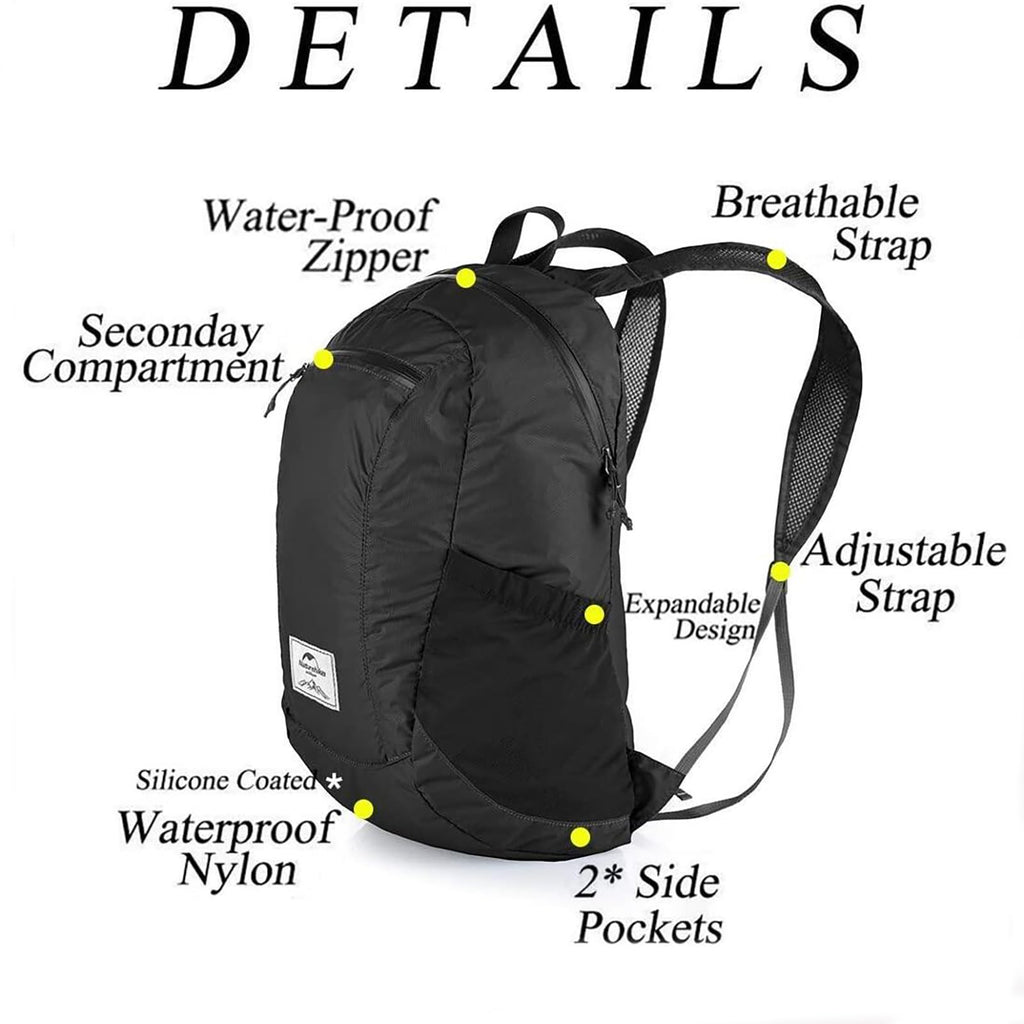 Naturehike 18L Waterproof Hiking Daypack, Lightweight Packable Backpack for Trav, view 2