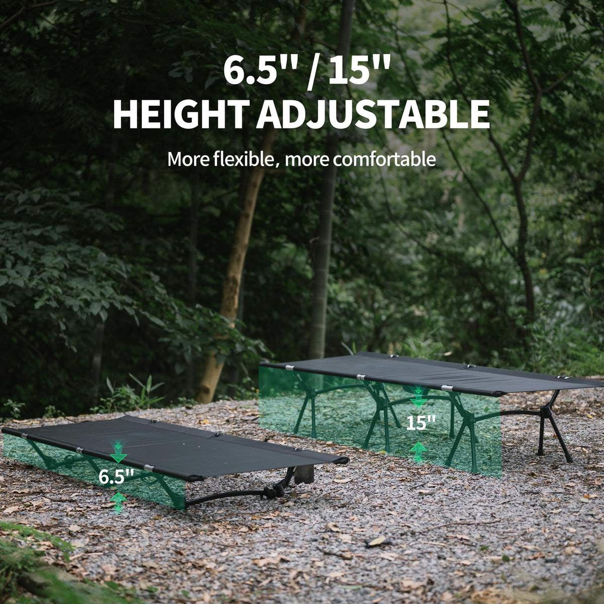 Naturehike WildField Height Adjustable Camping Cot, Ultralight Folding Camp Cot,