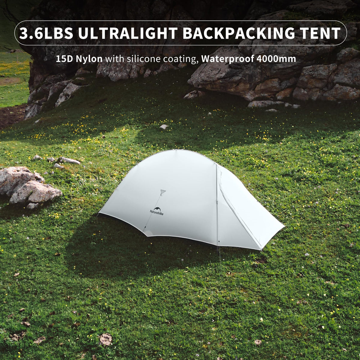 Naturehike Cloud UP UL 2 Person Backpacking Tent, Double Layer Two Person Tent w