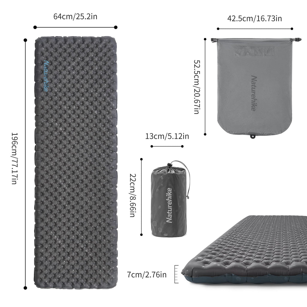 Naturehike 1.26LB Ultralight Self Inflating Sleeping Pad, Patchworkable Sleeping, view 6