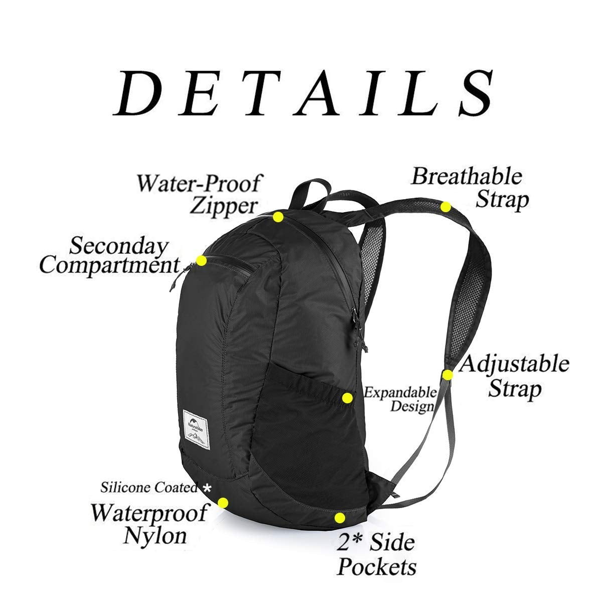 Naturehike 18L Lightweight Hiking Backpack, Waterproof Camping Packable Backpack