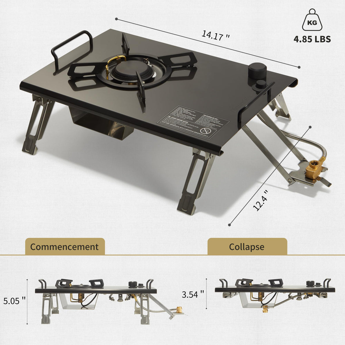 Naturehike Camping Gas Stove for IGT Table, Folding Isobutane Stove with Carry B