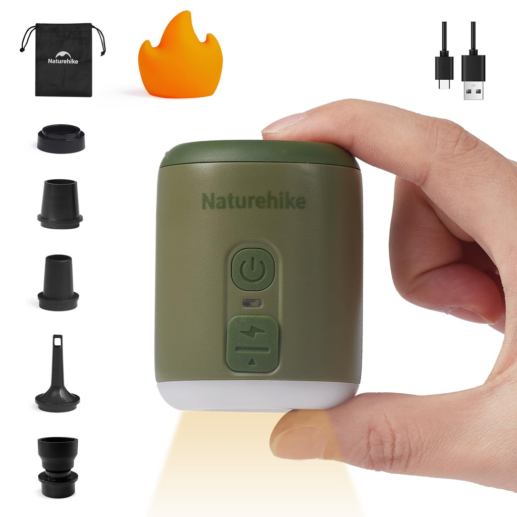 Naturehike Portable Mini Air Pump with 1600mAh Battery, Ultralight Tiny Pump wit