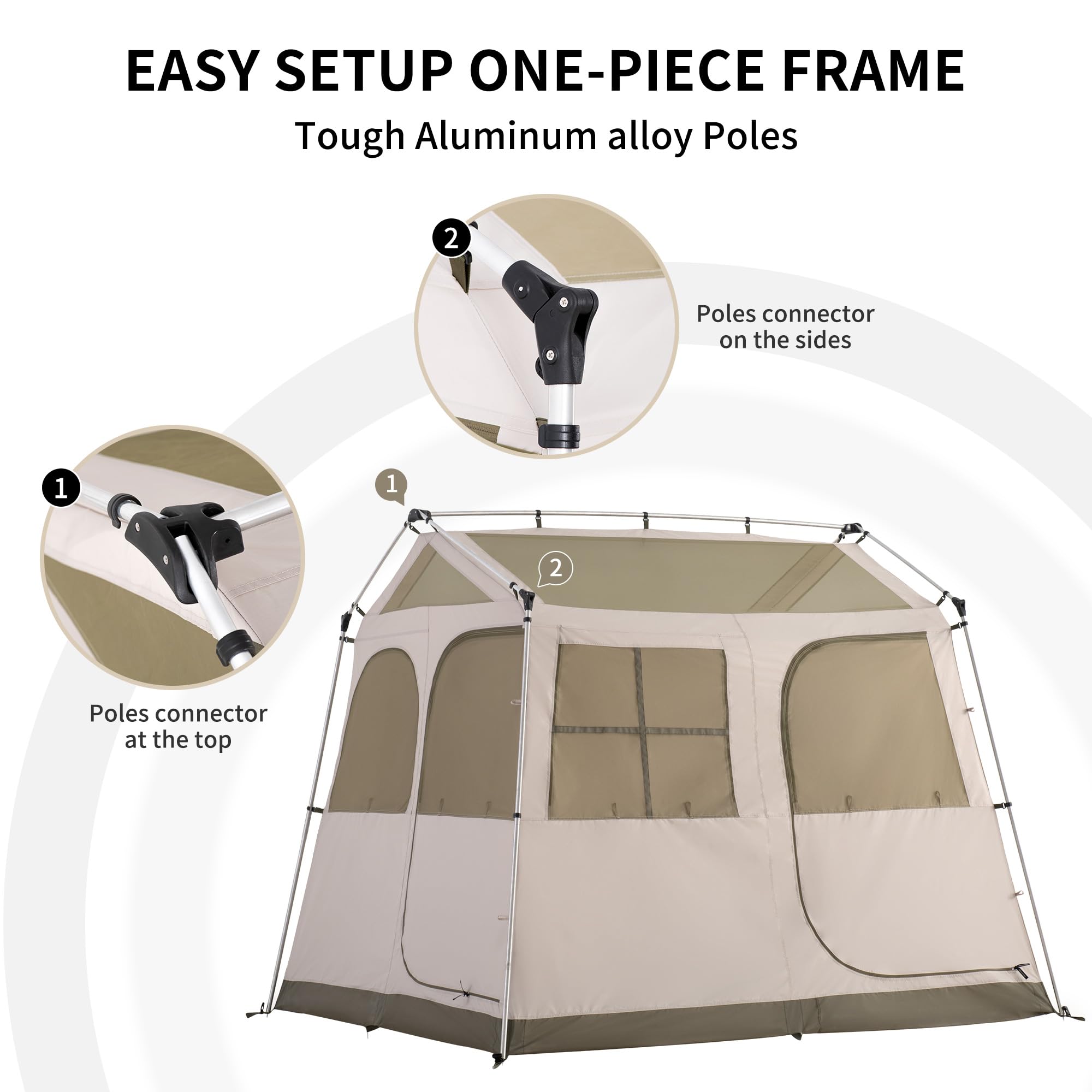 Naturehike Village Camping Tent,4/6/8 Person Tents for Camping, 60S Easy Setup I