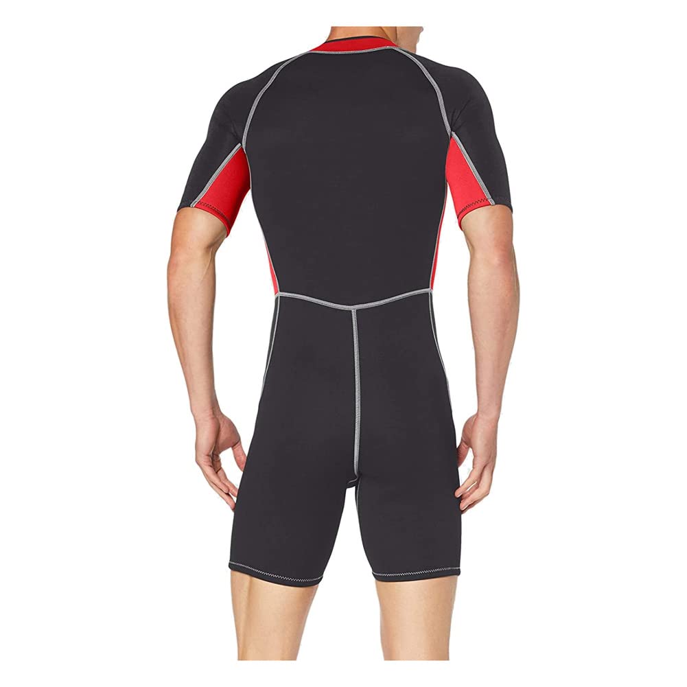 SEAC Ciao 2.5mm High Stretch Comfortable Neoprene Short Wetsuit, Black/Red, Larg