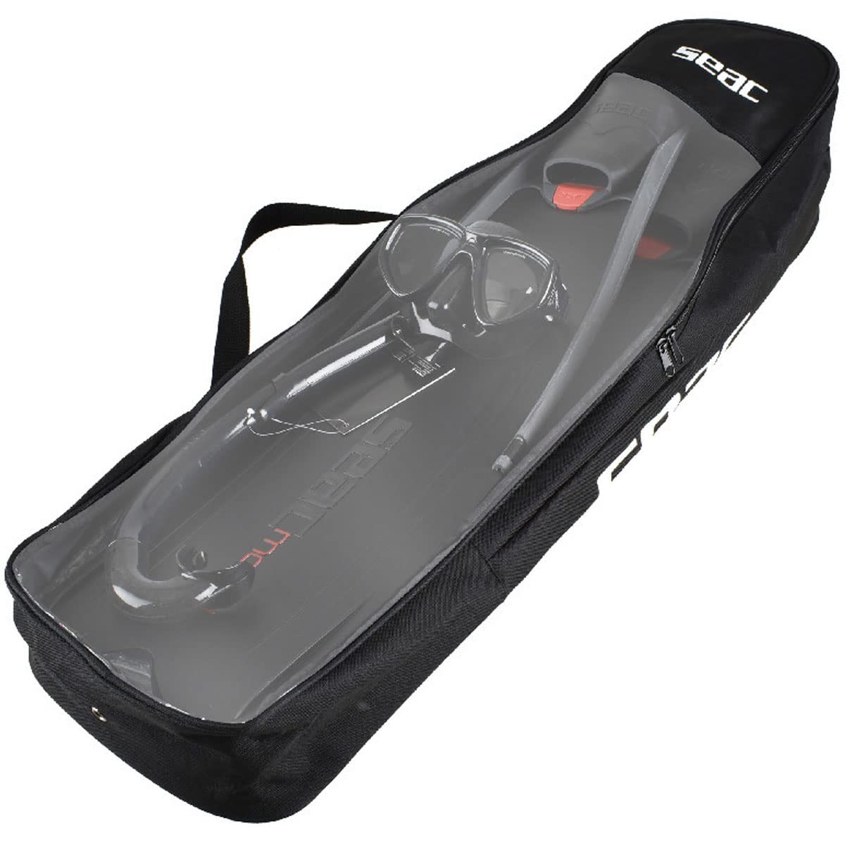 Seac Motus Fin, Mask & Snorkel Set - Black, 8-8.5