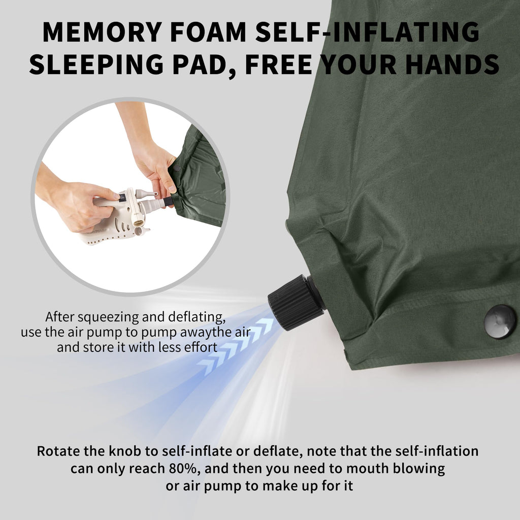 Naturehike 4"/10cm Ultra Thick Foam Self Inflating Sleeping Pad, R9.5 Patchwork, view 8