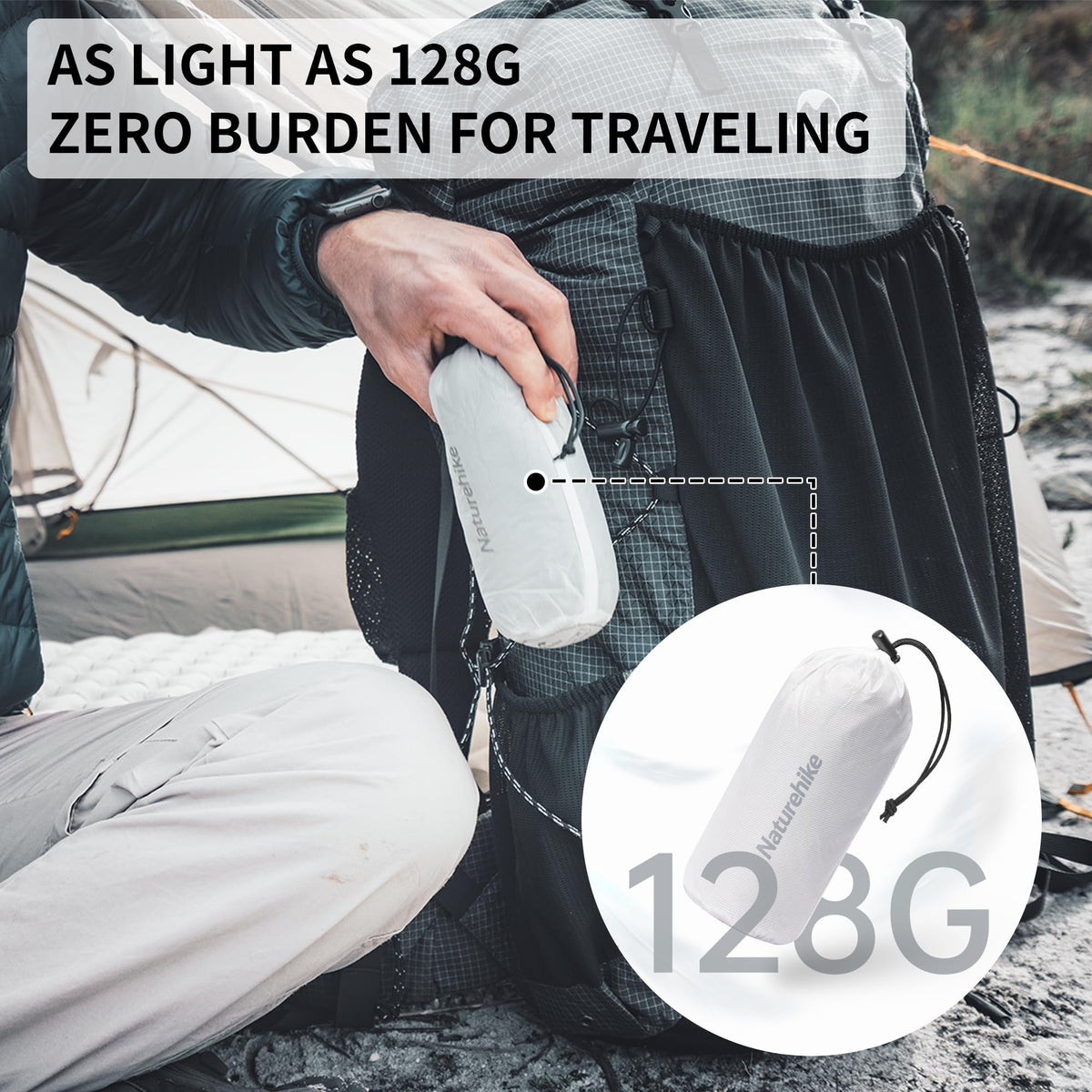 Naturehike 4.5oz Ultralight Washable Sleeping Bag Liner, Lightweight Adult Sleep