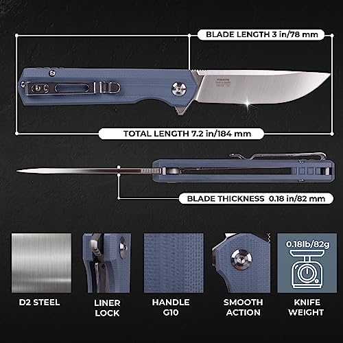 Firebird GANZO FH11S-GY Pocket Folding Knife Ball Bearing D2, view 2