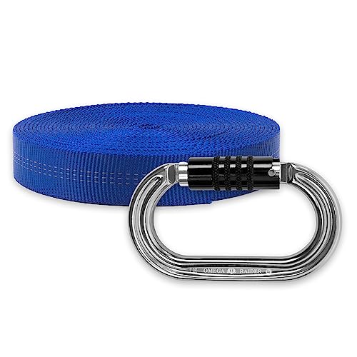 Rock-N-Rescue Heavyweight Nylon Tubular Webbing Blue 25 ft Bundle w/Raider Quik