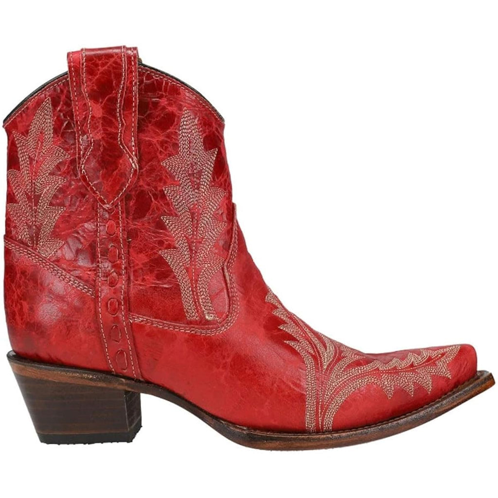 CORRAL Ld Red Embroidery & Zipper Ankle Boot, Size: 7.5, Width: M (L5704-M-7.5), view 2