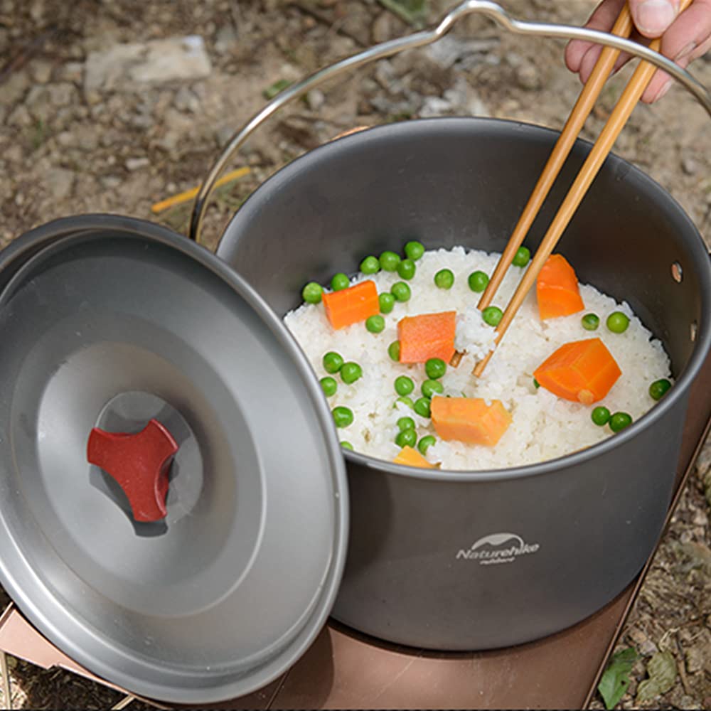 Naturehike 4-6 Person Aluminum Hanging Pot, Portable Camping Pot with Lid, 4.2 Q, view 5