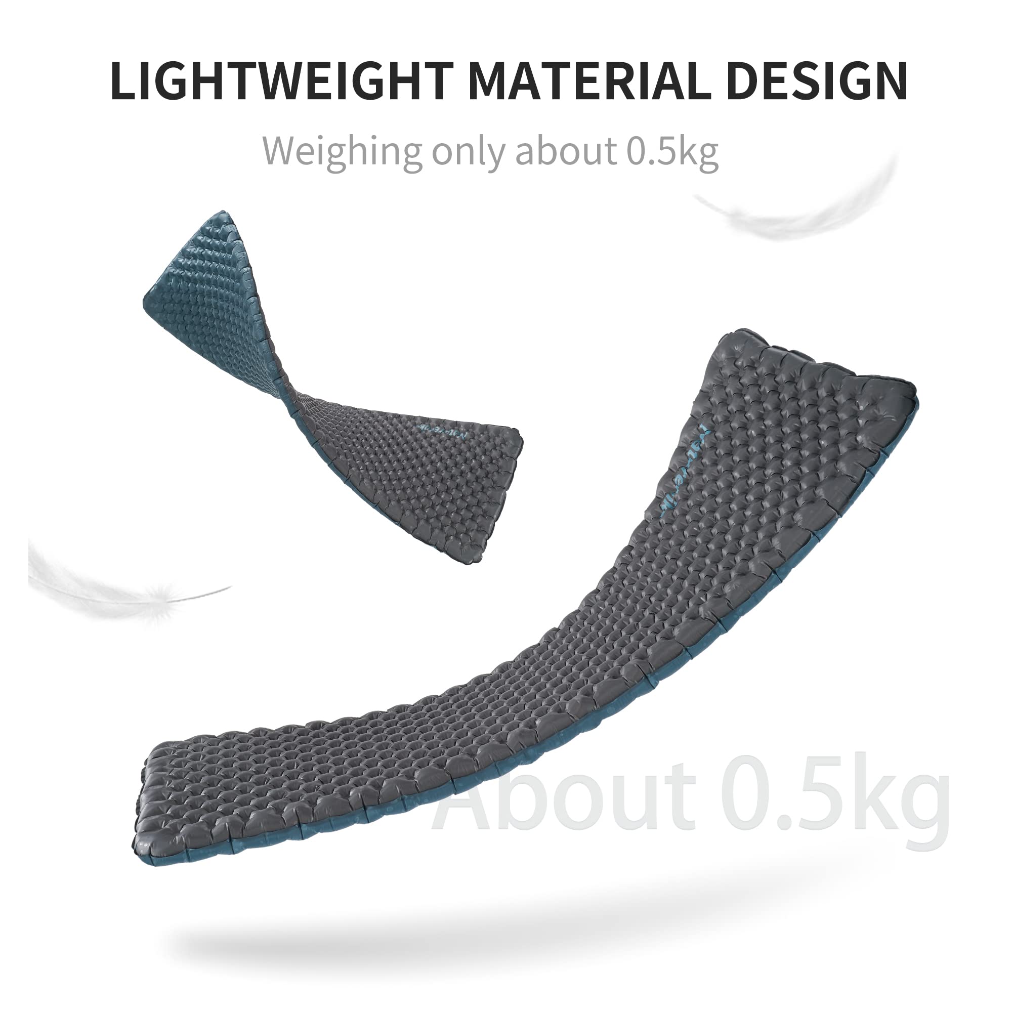 Naturehike 1.26LB Ultralight Self Inflating Sleeping Pad, Patchworkable Sleeping