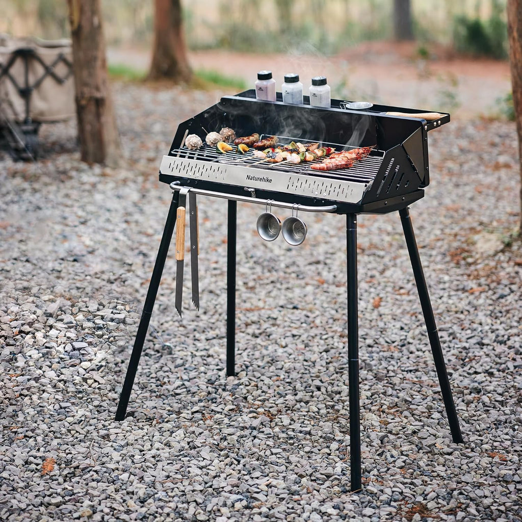 Naturehike Portable Charcoal Grill with Carry Bag, Height Adjustable Camping Bar, view 5