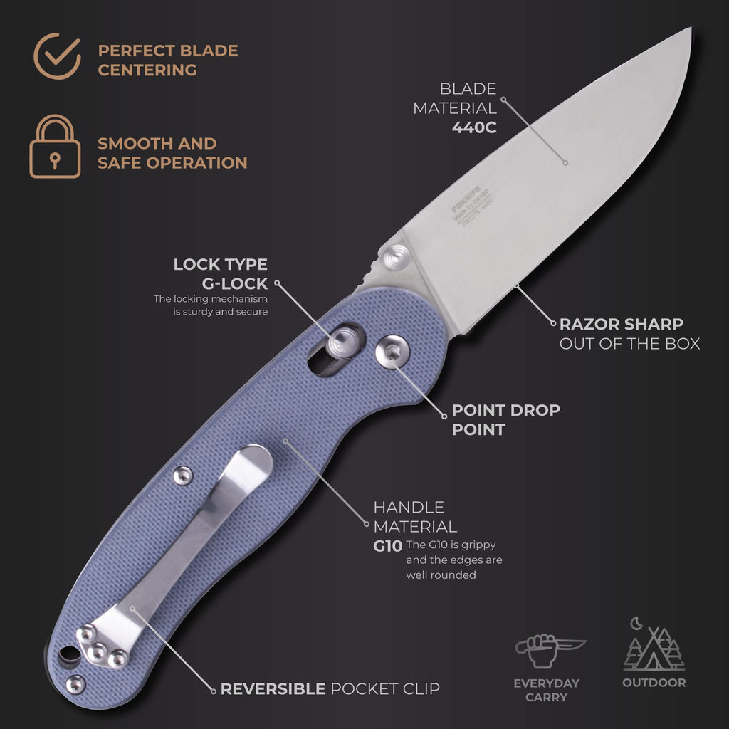 Firebird GANZO Folding Pocket Knife FB727S-GY 440C Stainless, view 3
